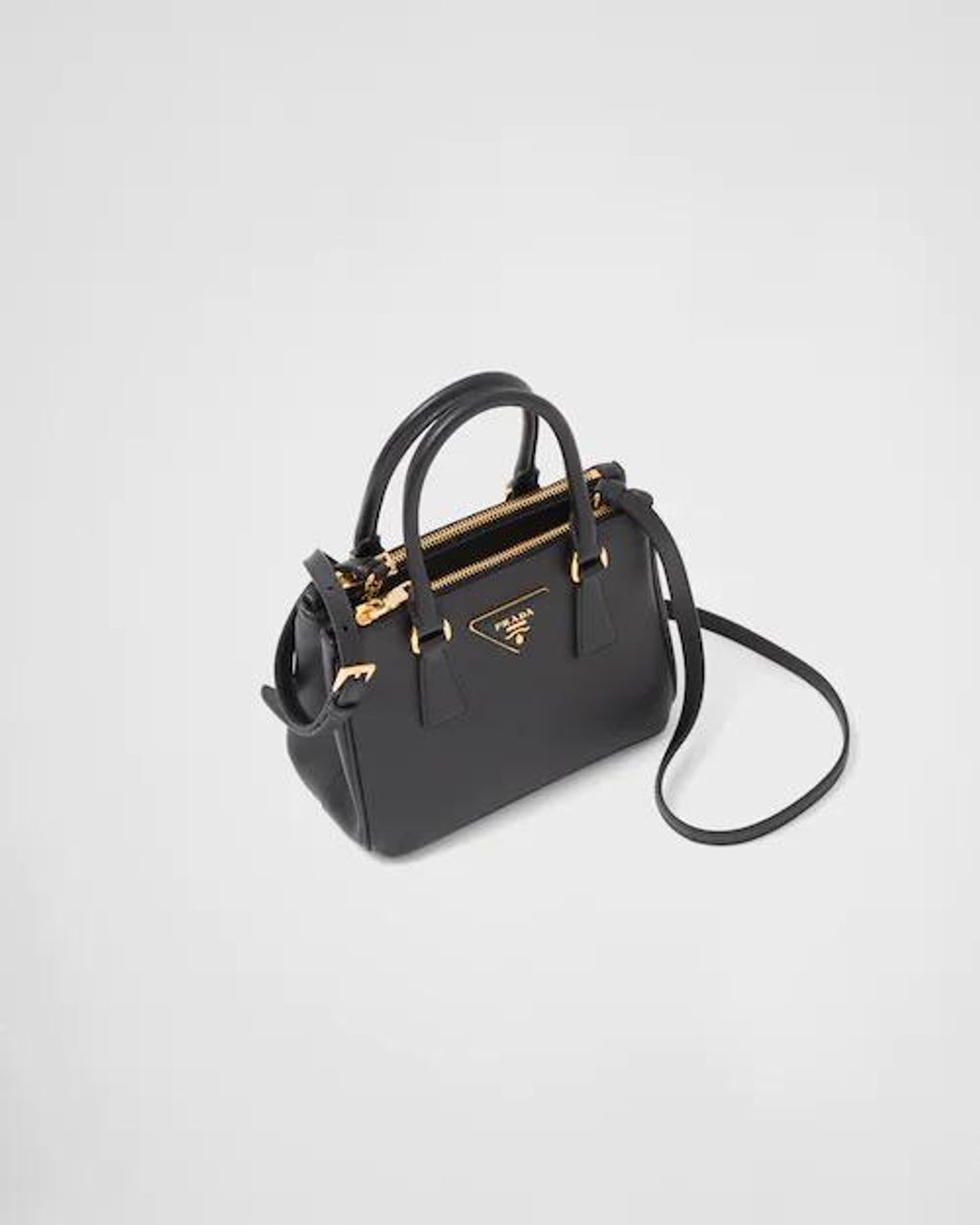 Prada Galleria Saffiano Leather Micro-bag in Black | Lyst