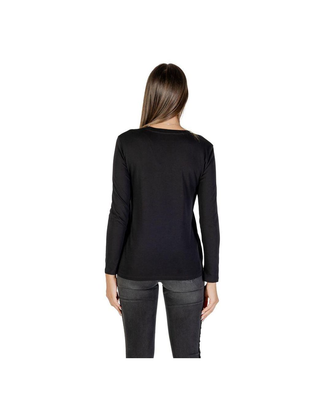 ARMANI EXCHANGE Black Cotton Long Sleeve T