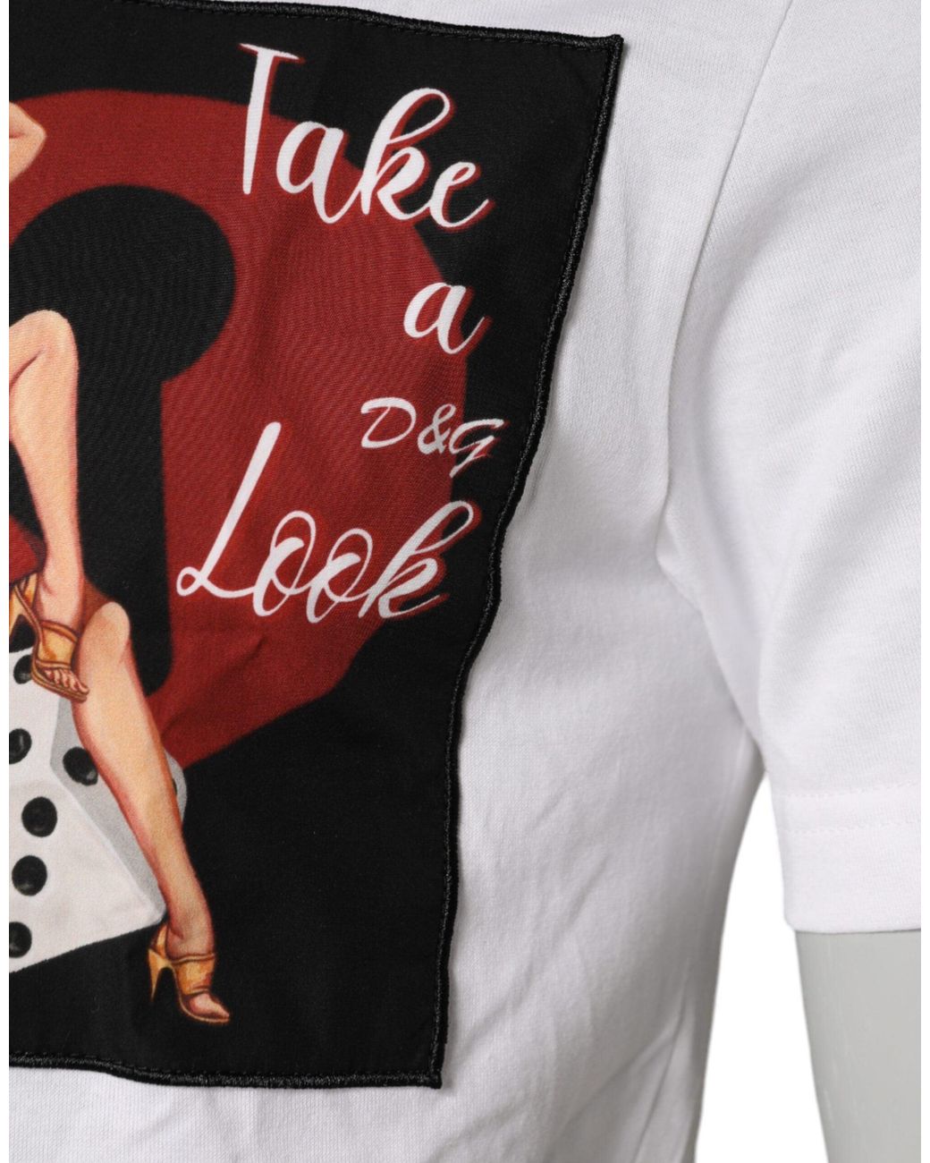 Dolce & Gabbana White Graphic Print Cotton Crew Neck T-Shirt for men
