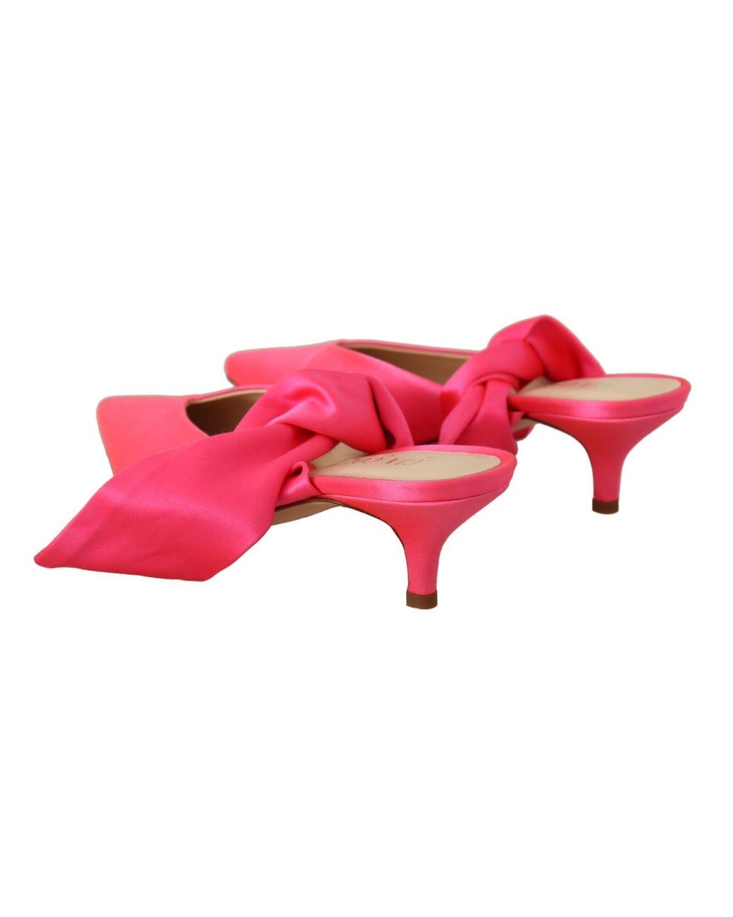 GIA COUTURE Black Pink Leather Lace Up Kitten Heels Pumps Shoes