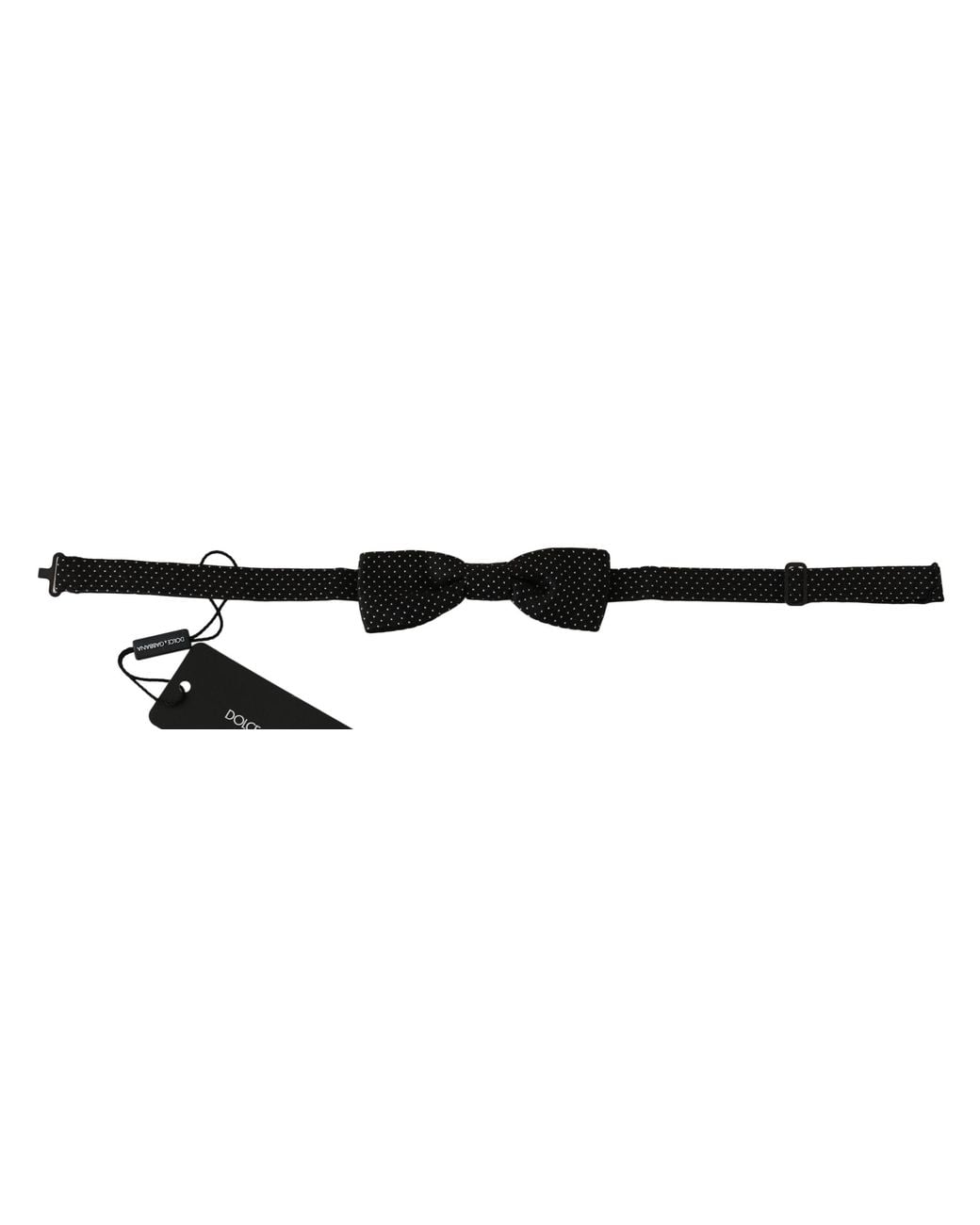 Dolce & Gabbana Black Polka Dots Silk Adjustable Neck Papillon Bow Tie for men
