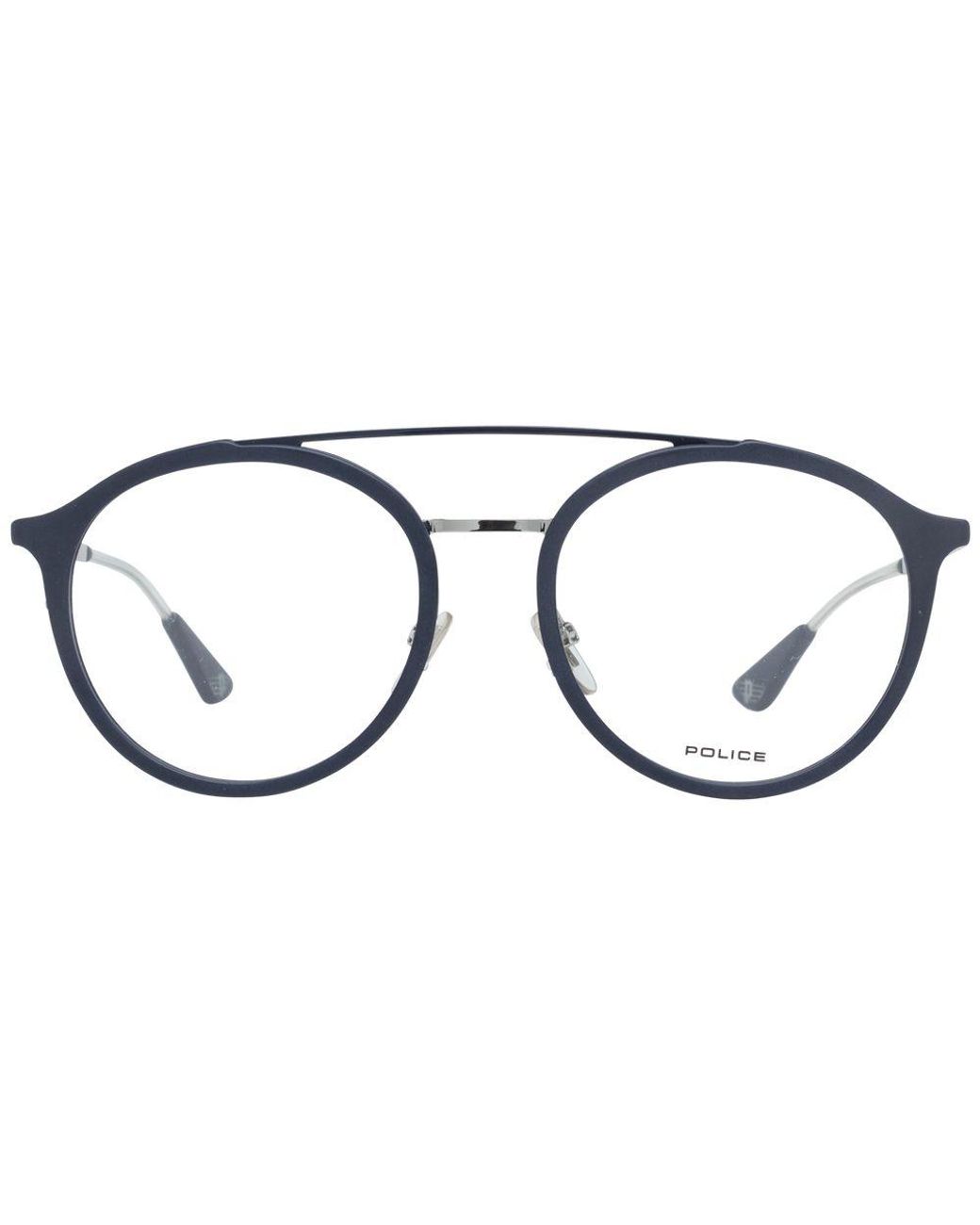 Police Blue Gray Metal & Plastic Glasses (frames) for men