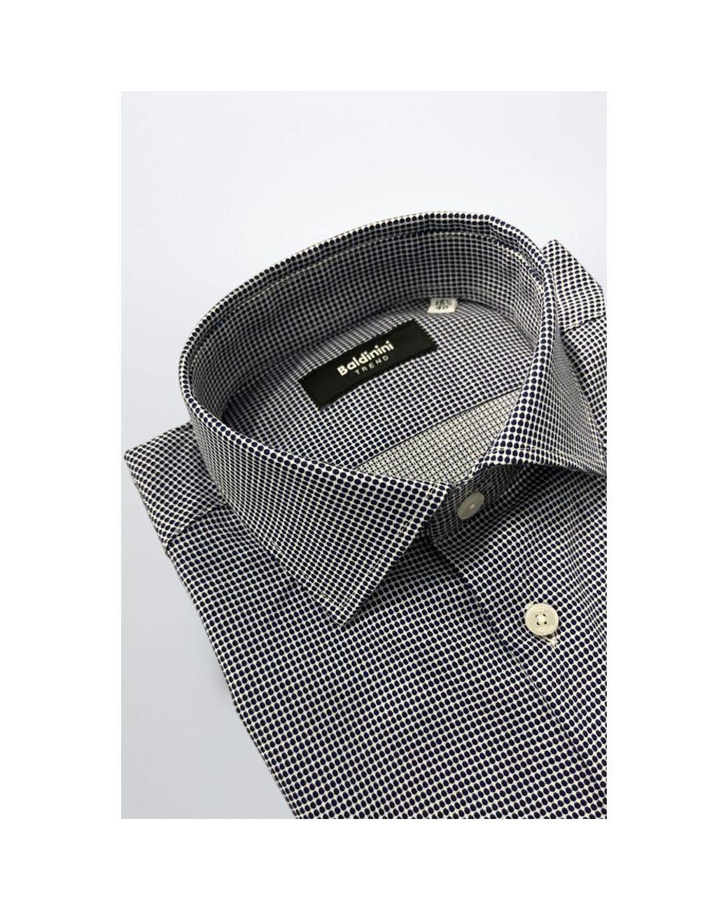 Baldinini Gray Blue Cotton Men Shirt for men