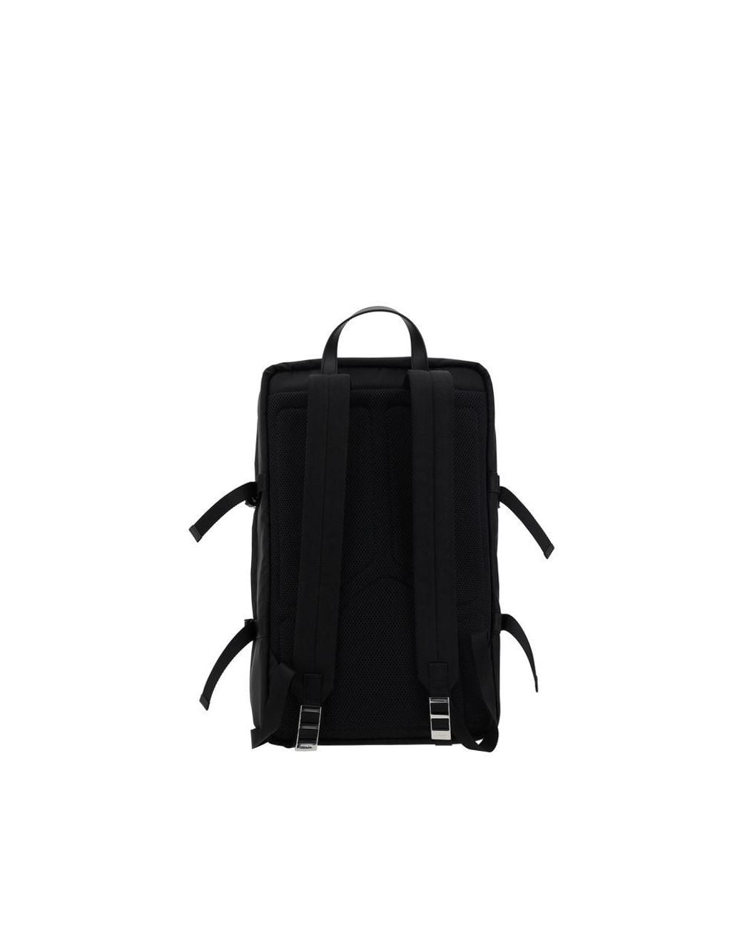 Prada Black Logoed Backpack for men