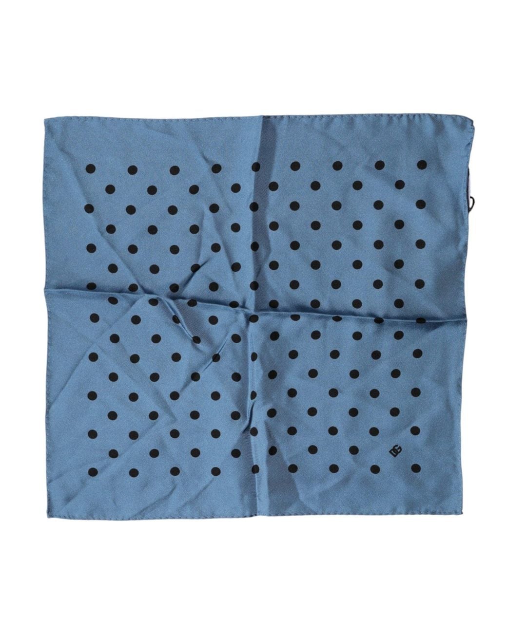 Dolce & Gabbana Blue Polka Dot Square Handkerchief Scarf for men