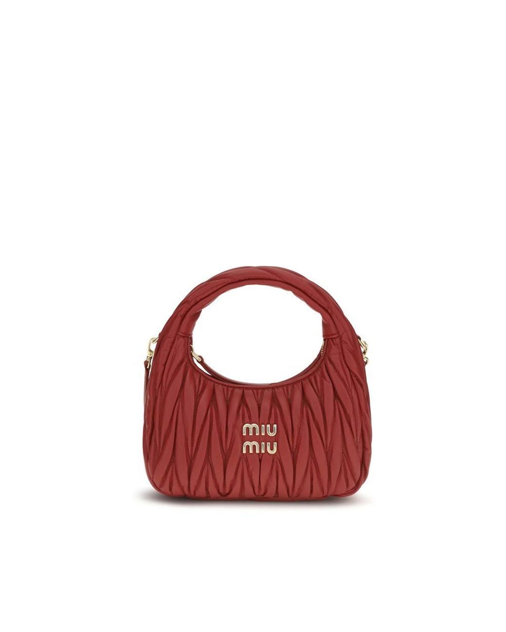 Miu Miu Red Calf Leather Bos Taurus Handbag