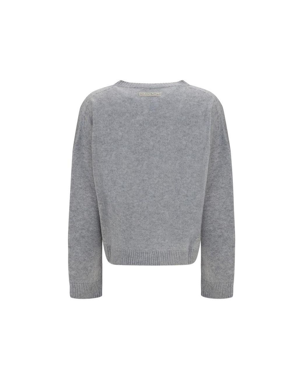 Fabiana Filippi Gray Cashmere Sweatshirt