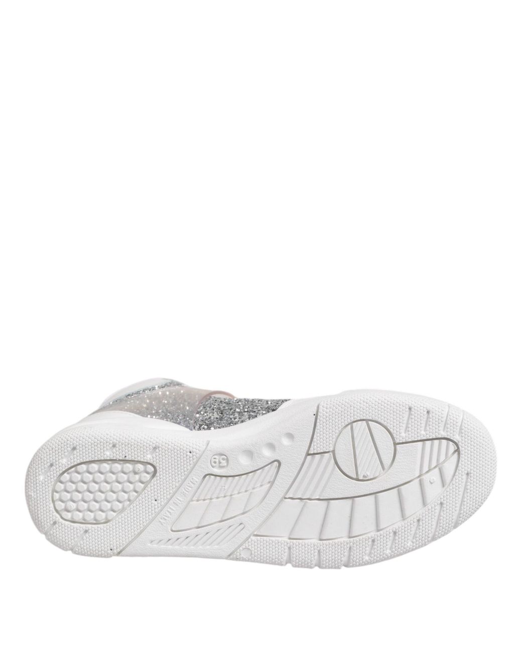 Chiara Ferragni Gray Glitter Hightop Sneakers