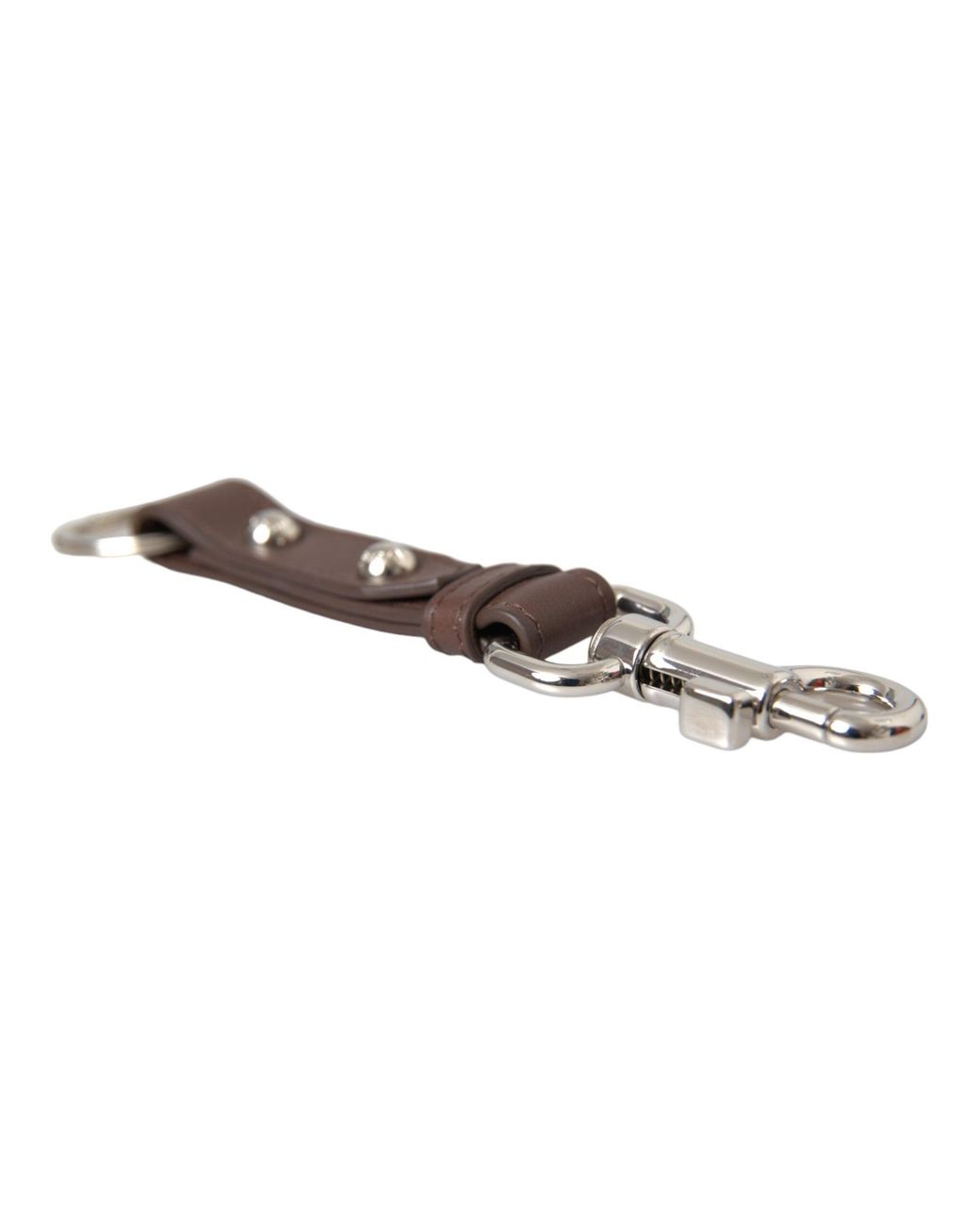 Dolce & Gabbana Metallic Plain Leather Brass Keyring Holder Keychain
