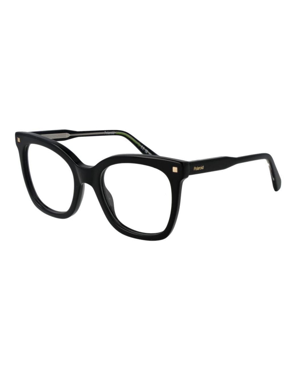 Polaroid Black Square Full-Rim Acetate Optical Frames With Case