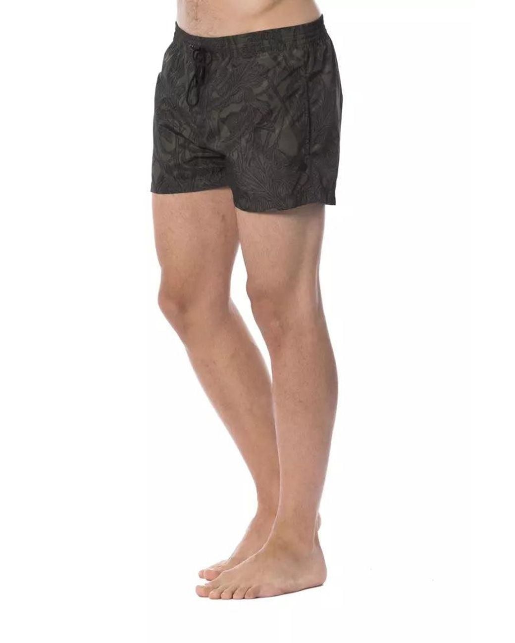 Roberto Cavalli Black Sleek Army Printed Swimsuit for men