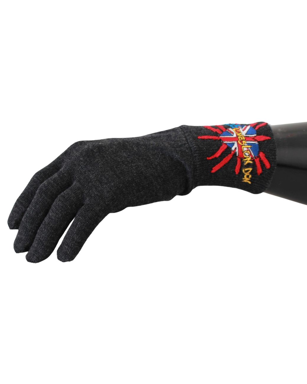 Dolce & Gabbana Black #Dmen'Slondon Embroidered Wool Gloves for men