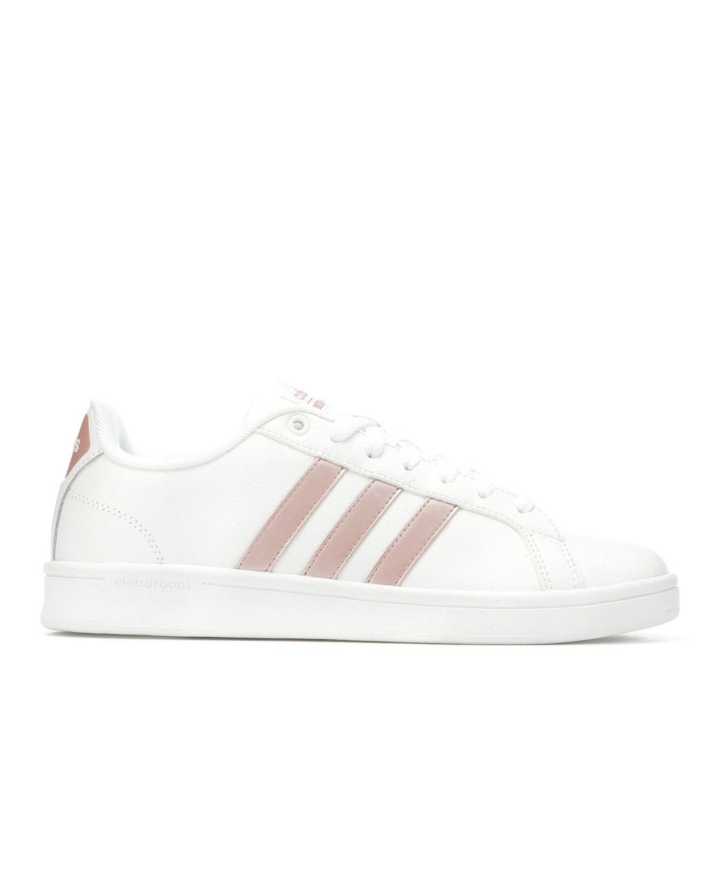 white adidas rose gold stripes