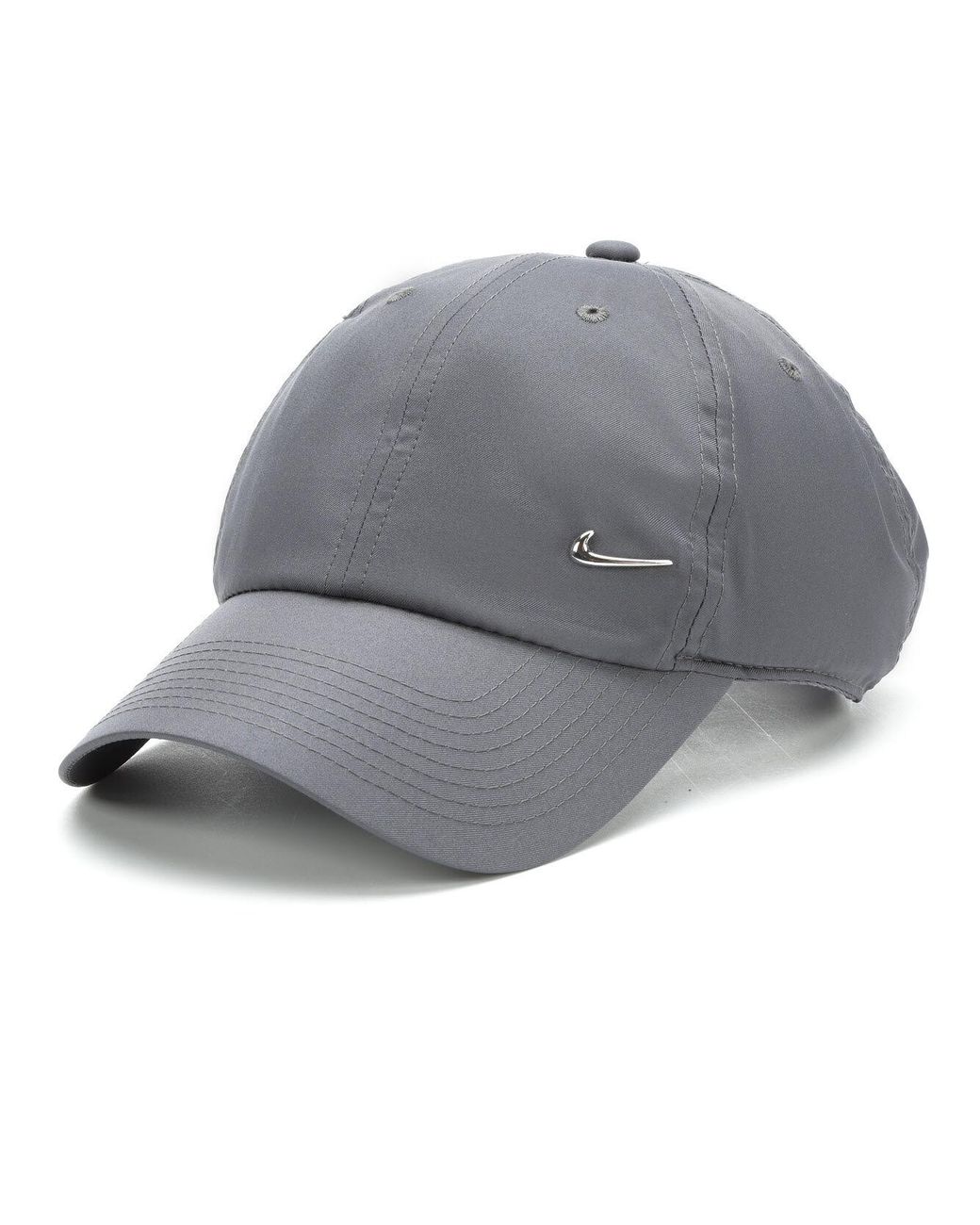 Nike Metallic Swoosh Cap in Gray - Lyst