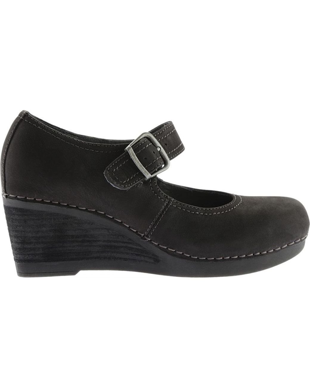 dansko sandra mary jane wedge black