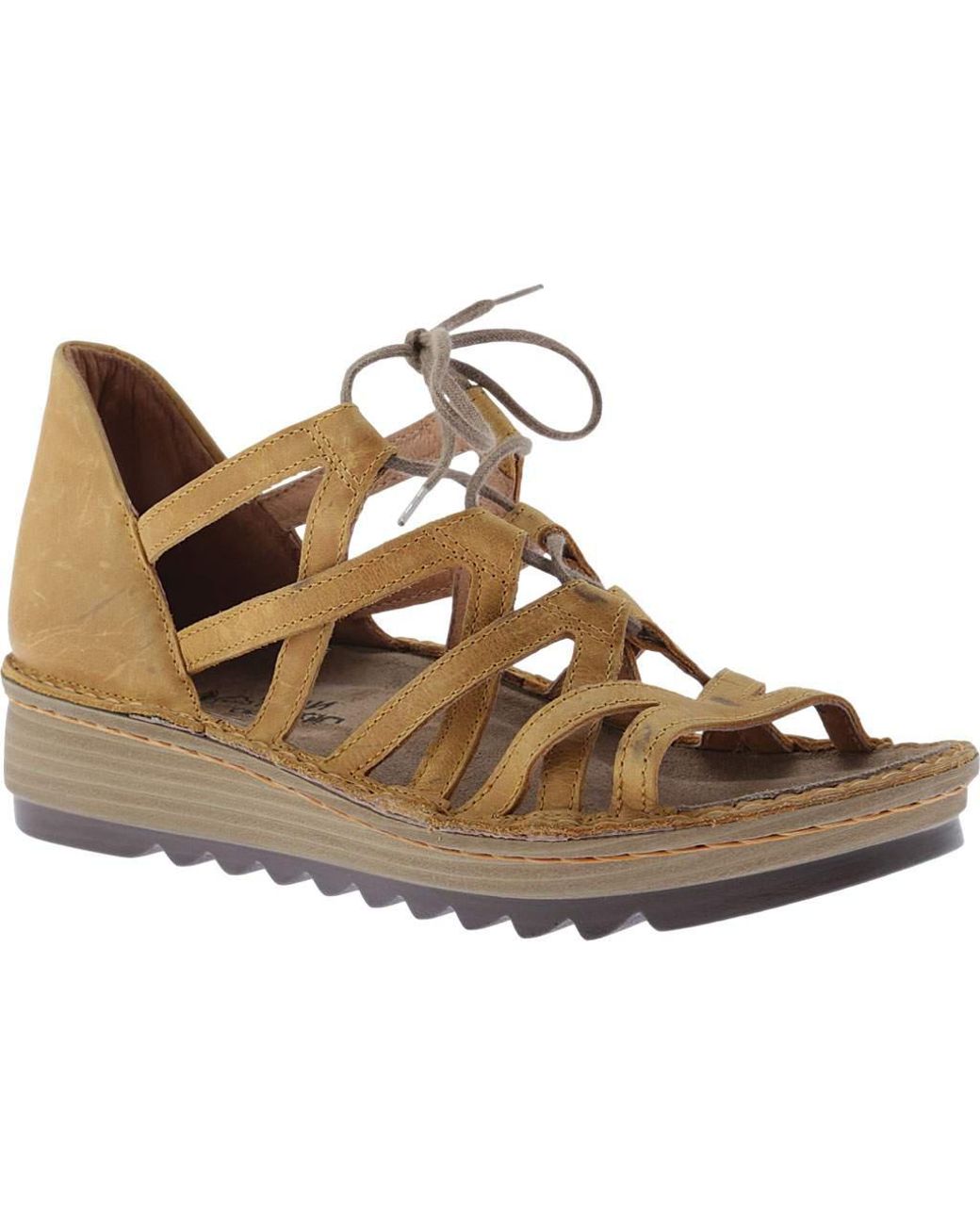 Naot Suede Yarrow Wedge Sandal in Brown - Lyst