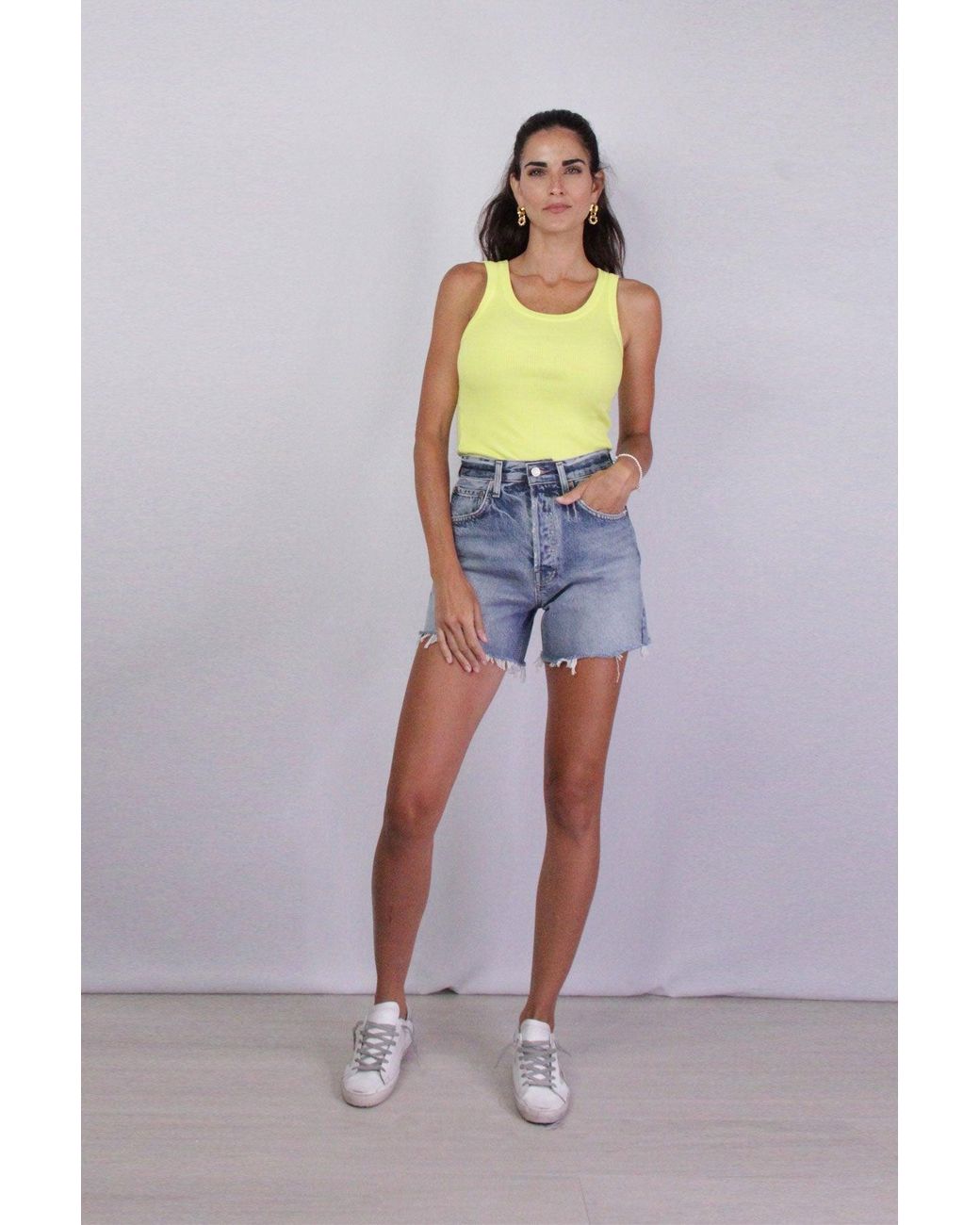 Agolde Cotton Riley High Rise Short In 