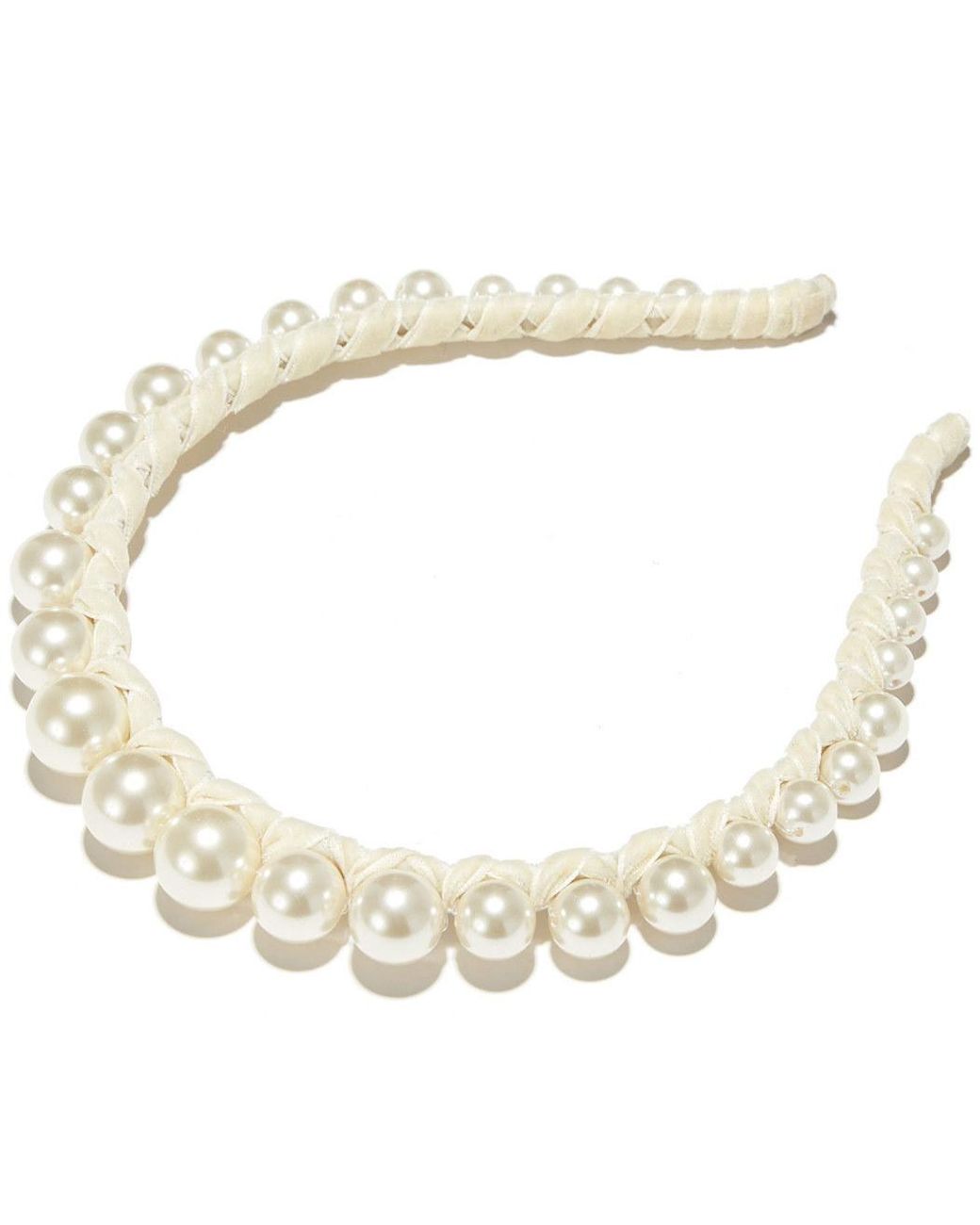 lele sadoughi white pearl headband
