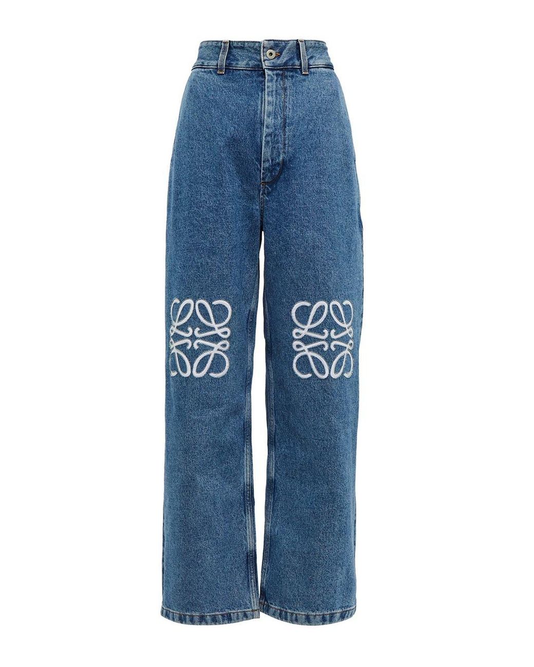 Loewe Denim Anagram Baggy Jeans in Blue Lyst