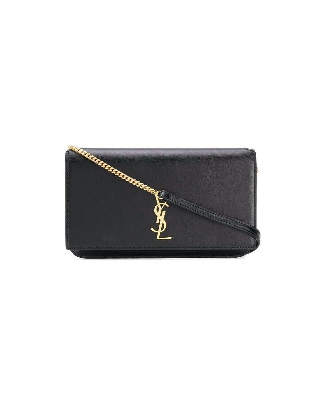 Saint Laurent Ysl Monogram Phone Holder Bag in Black Lyst