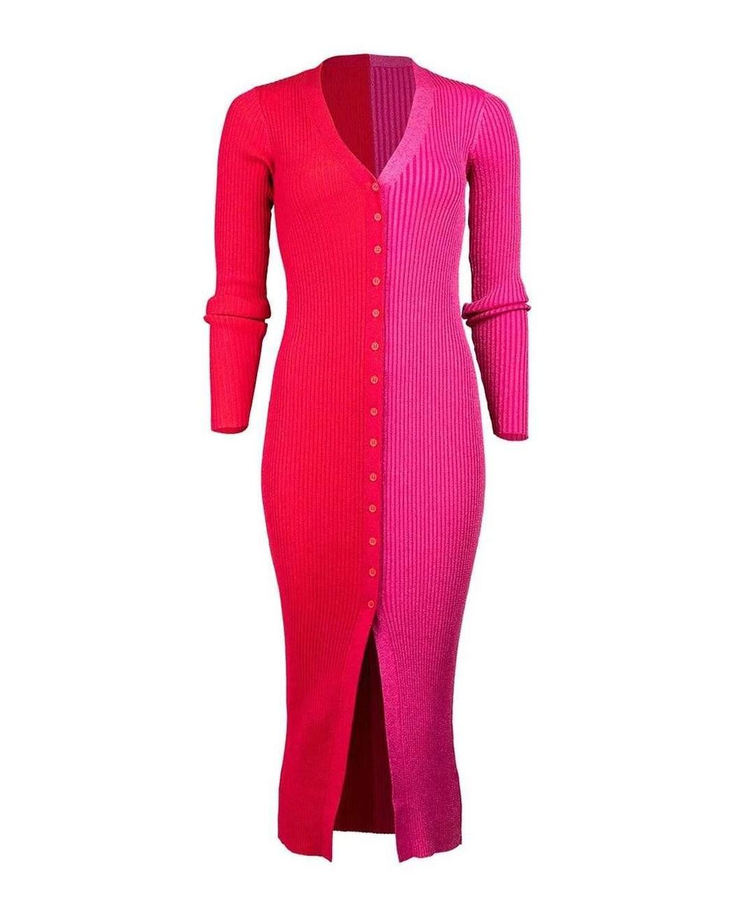 STAUD Shoko Sweater Midi Dress in Pink | Lyst