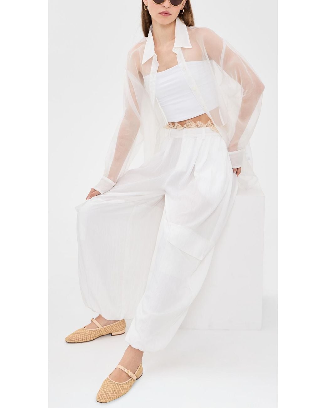 Sea White Lisette Solid Pants