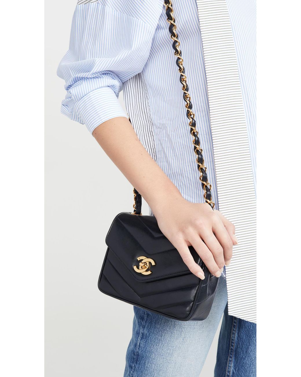 Timeless/classique leather crossbody bag Chanel Navy in Leather