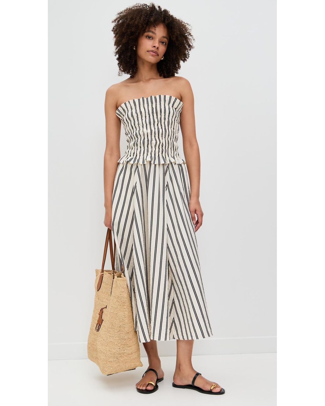 Polo Ralph Lauren Nylon Crinkle A Line Dress in White | Lyst