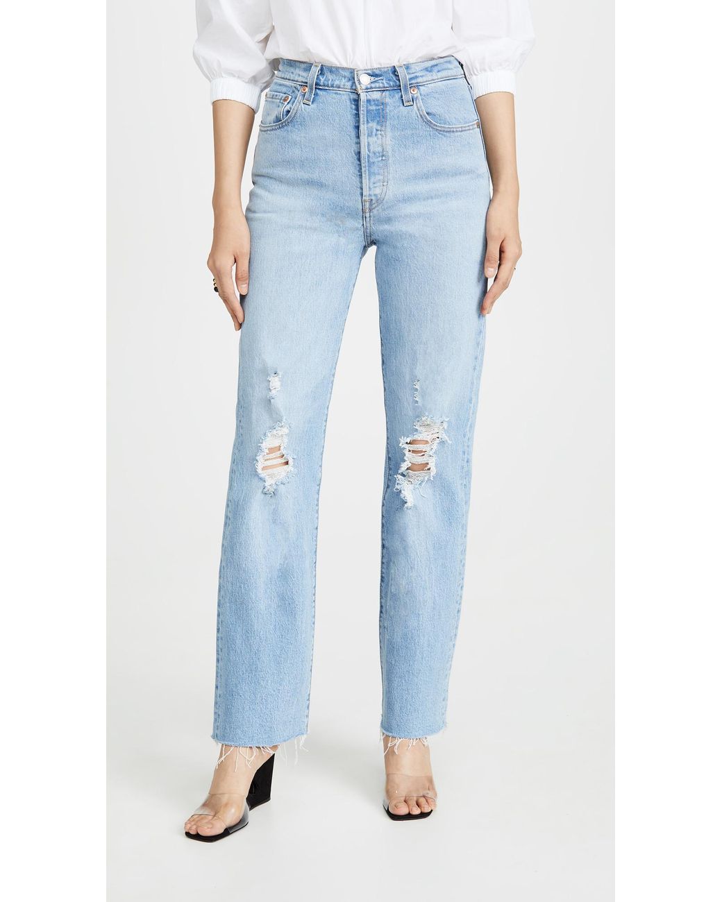 Levi's Ribcage Straight Full Length Jeans in Blue Lyst