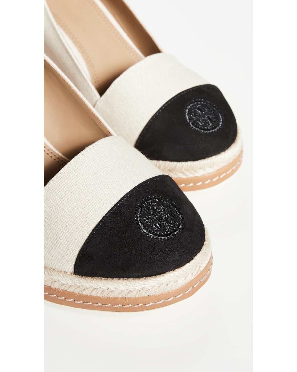 Tory burch cap store toe espadrille wedge