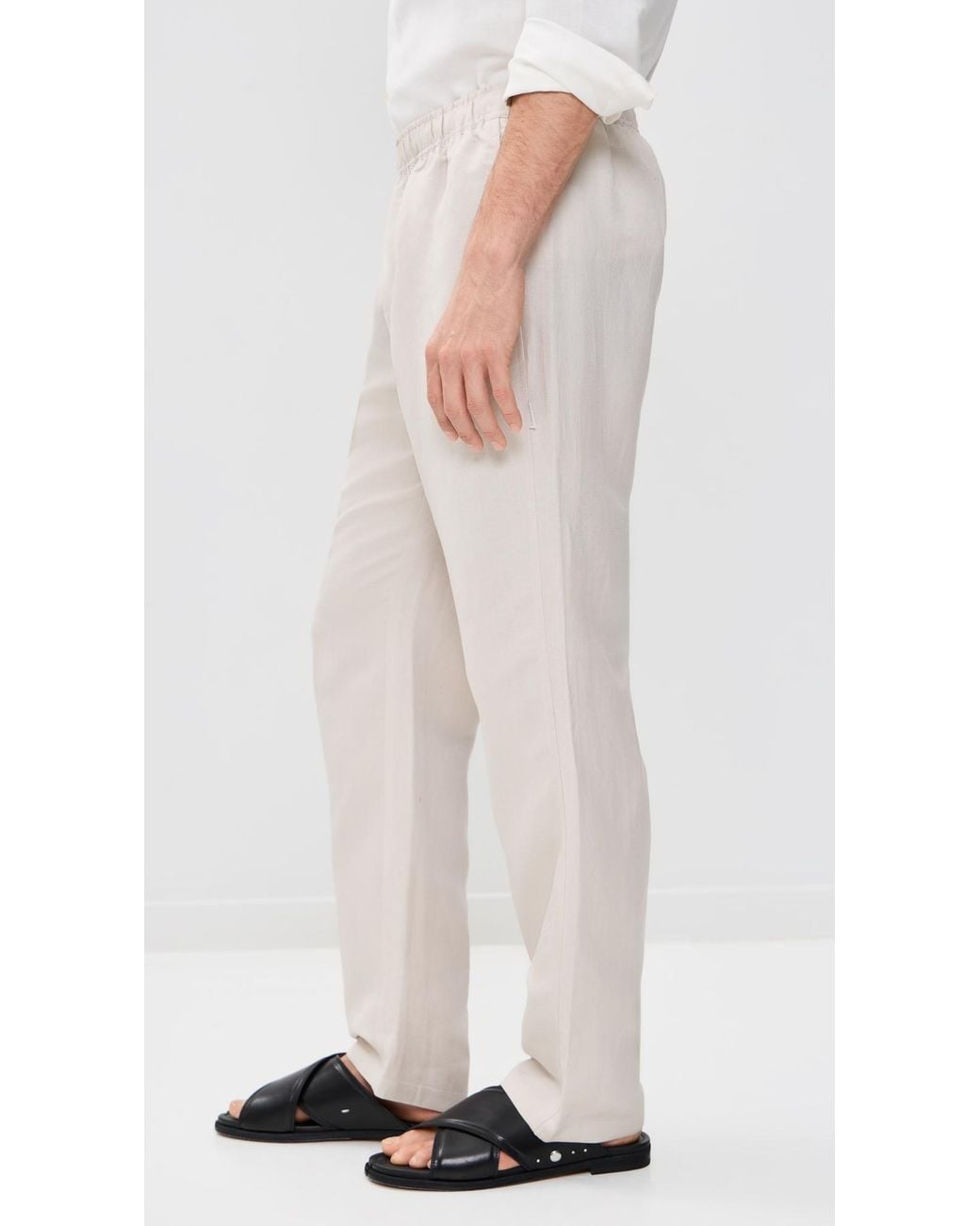 AUTO-REPLY White Linen Pants for men