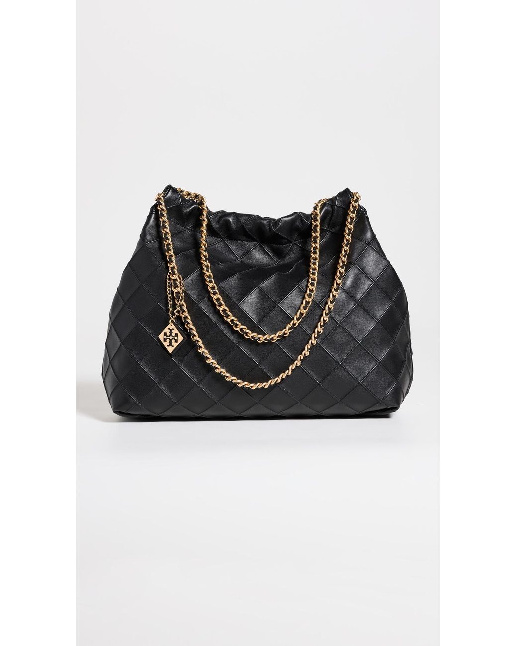 Tory Burch Black Fleming Soft Drawstring Hobo Bag
