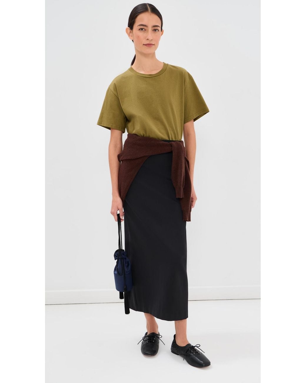 Tibi Compact Ultra Stretch Knit Pencil Skirt in Black | Lyst