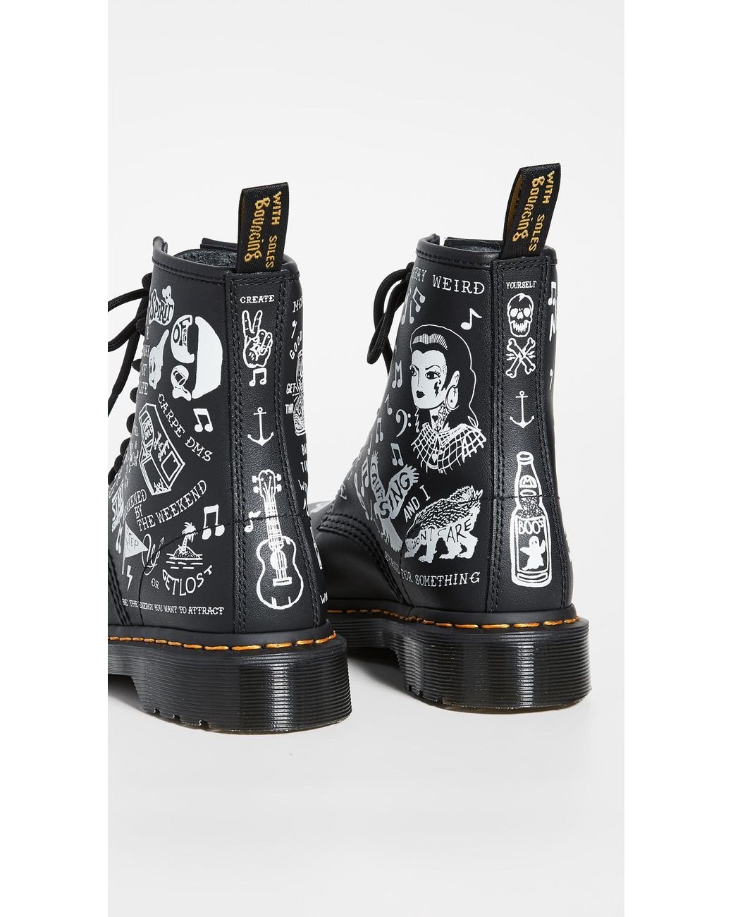 Dr. Martens 1460 Scribble 8 Eye Boots in Black | Lyst