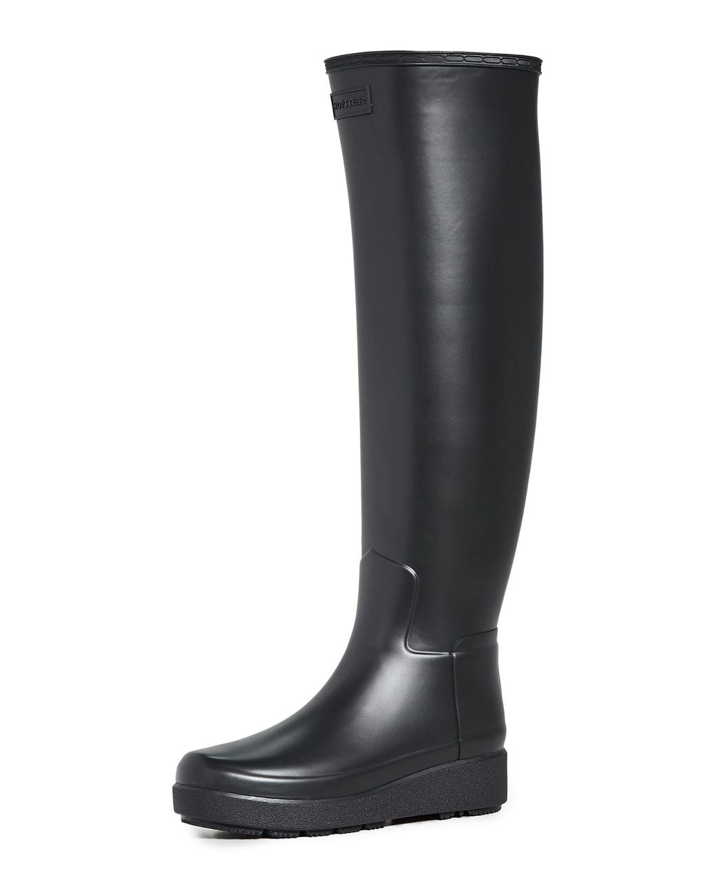 HUNTER Refined Creeper Tall Boots in Black | Lyst