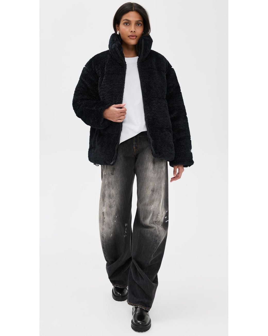 Ugg Black Emmalyn Fluff Puffer Jacket