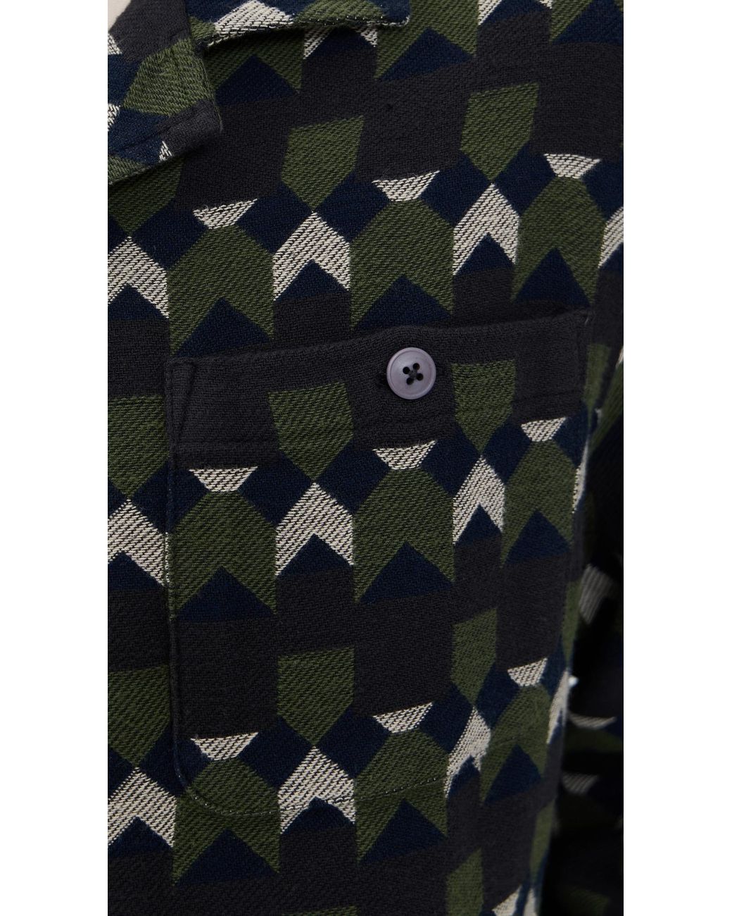 Far Afield Black Hiro Arrows Overshirt Jacket for men