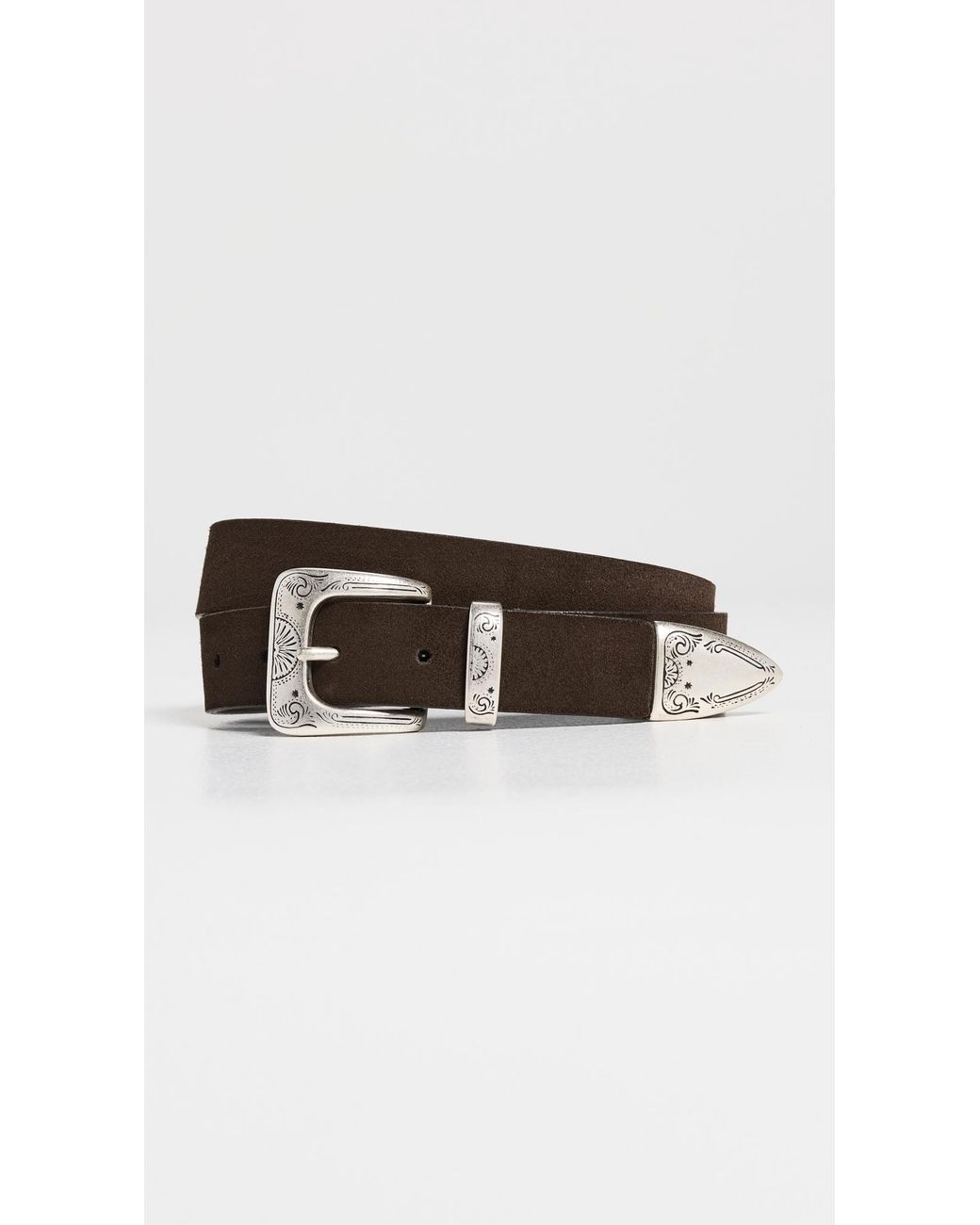 Andersons Black Narrow Casual Suede Belt
