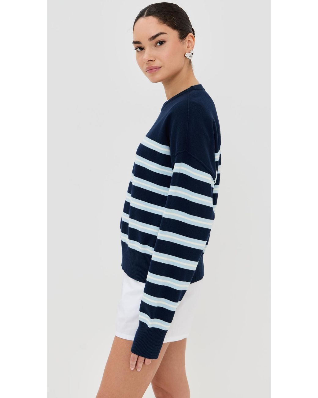 Le Bos Blue Striped Boxy Pullover