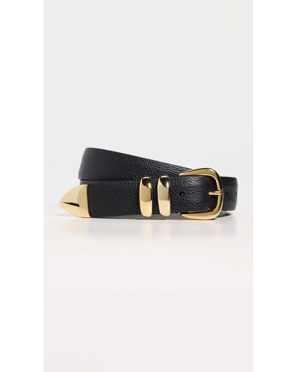 Andersons Black Narrow Soft Grained Calf Leather Belt