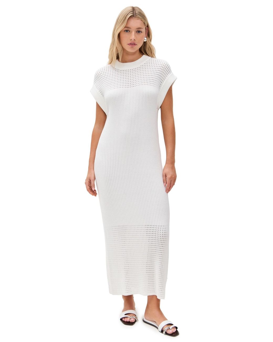 Varley Cheston Relaxed Knit Dress in White | Lyst