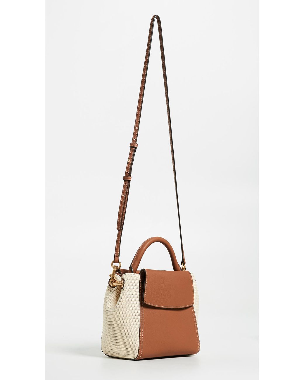 Tory Burch Half Moon Straw Cross Body Bag Lyst