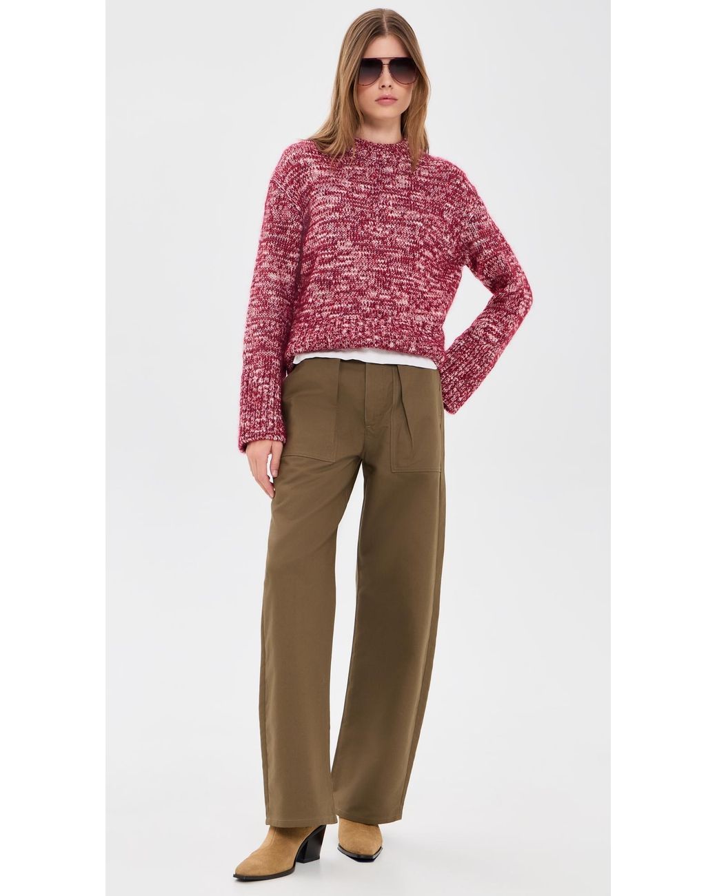 Rag & Bone Red Marlee Crew Sweater