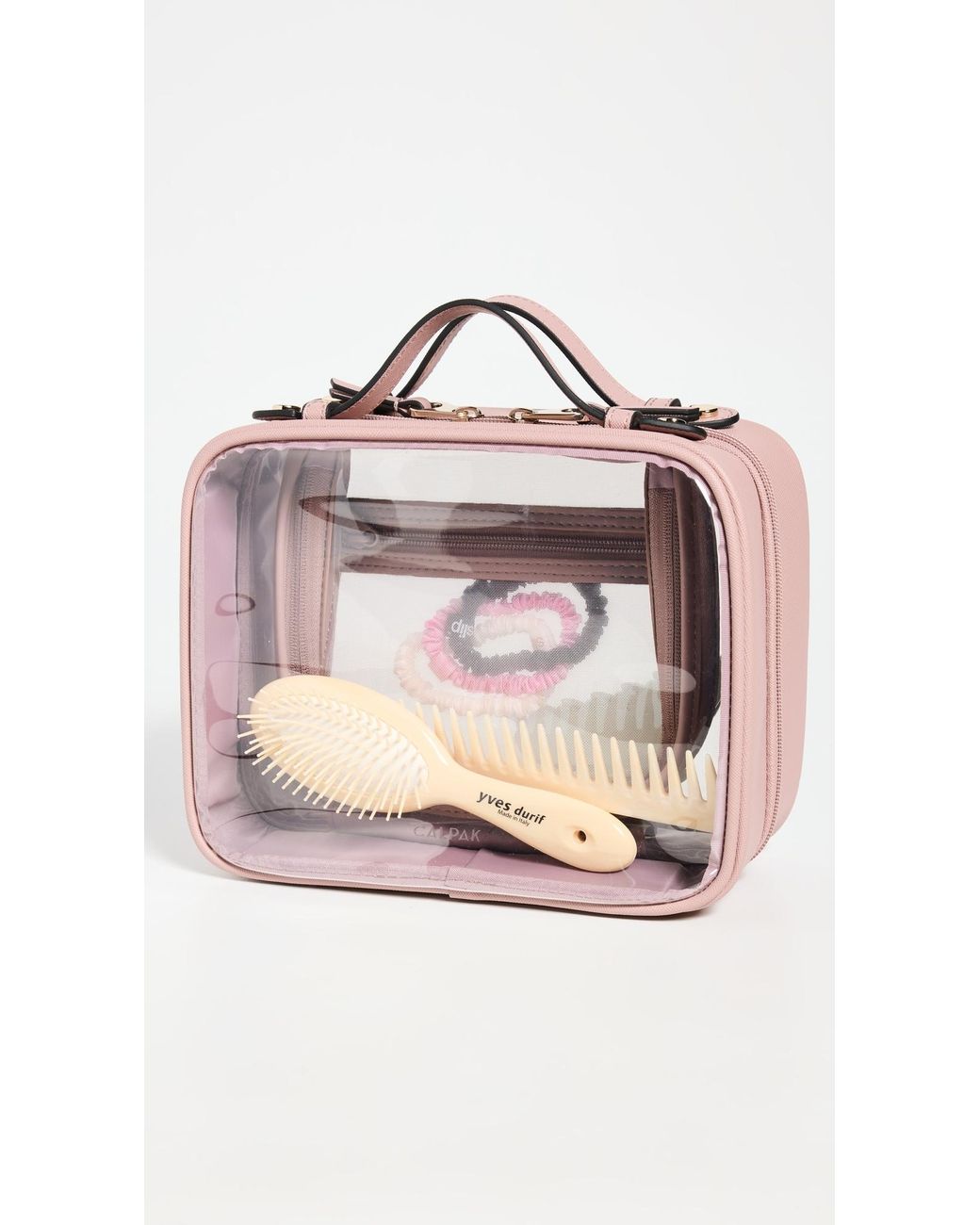 CALPAK Purple Medium Clear Cosmetics Case