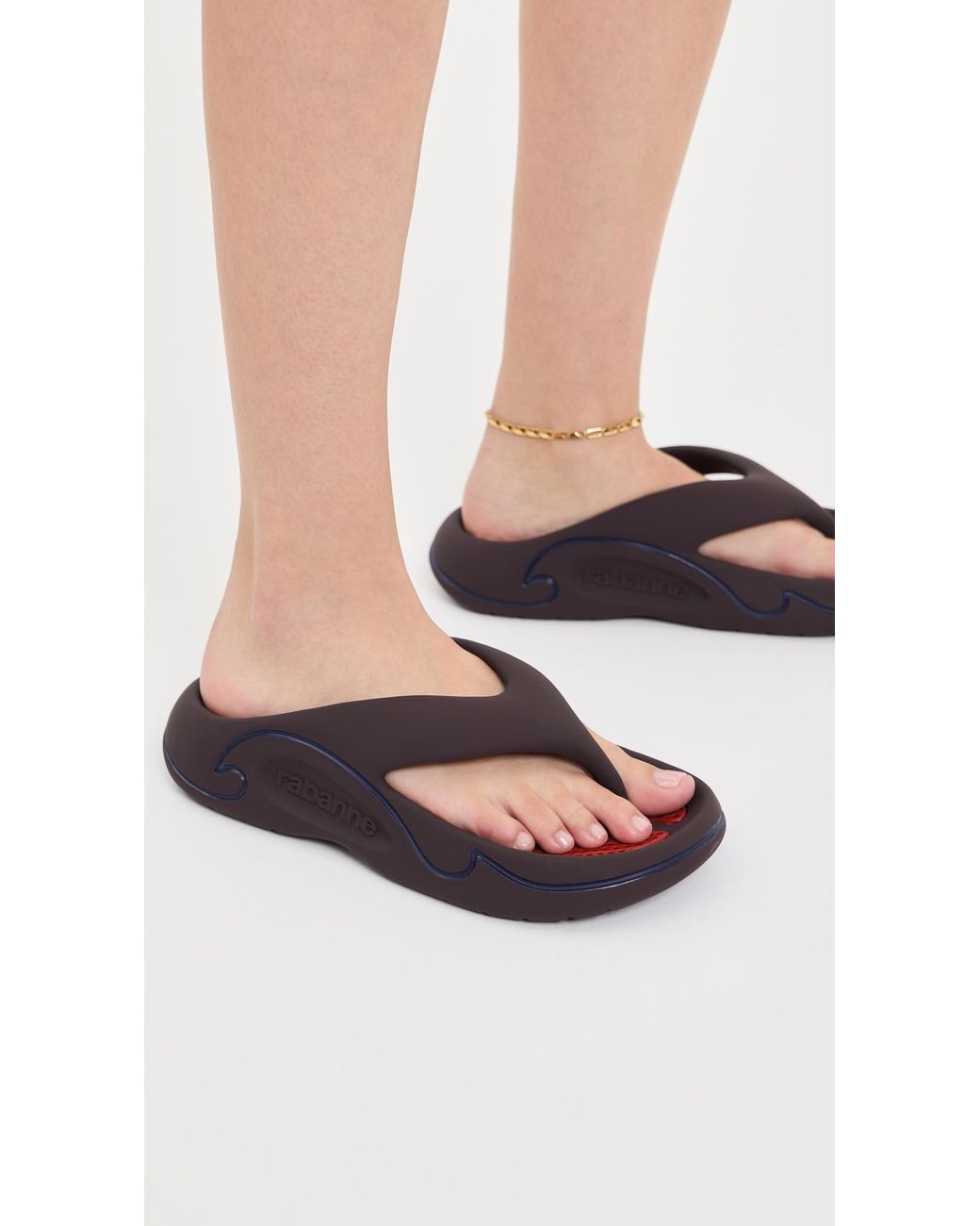 Rabanne Black 3D Flip Flops