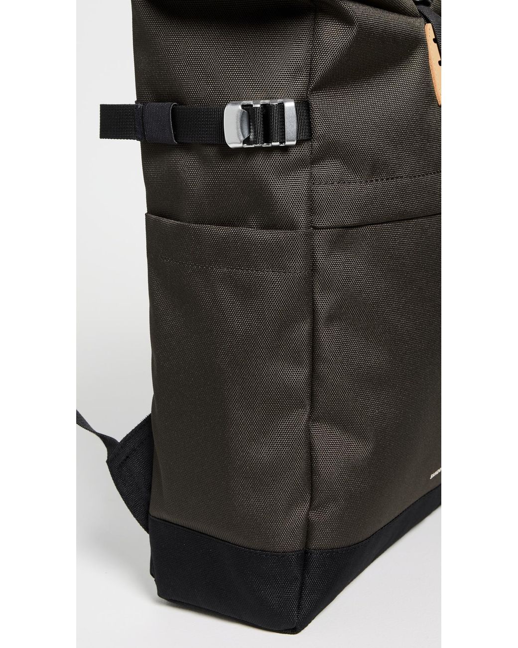 Sandqvist Black Icon Medium Rolltop Backpack for men