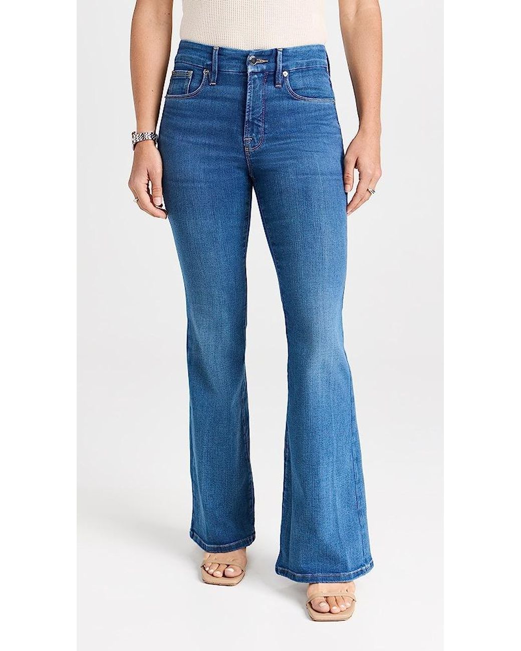 GOOD AMERICAN Good Petite Flare Jeans in Blue | Lyst