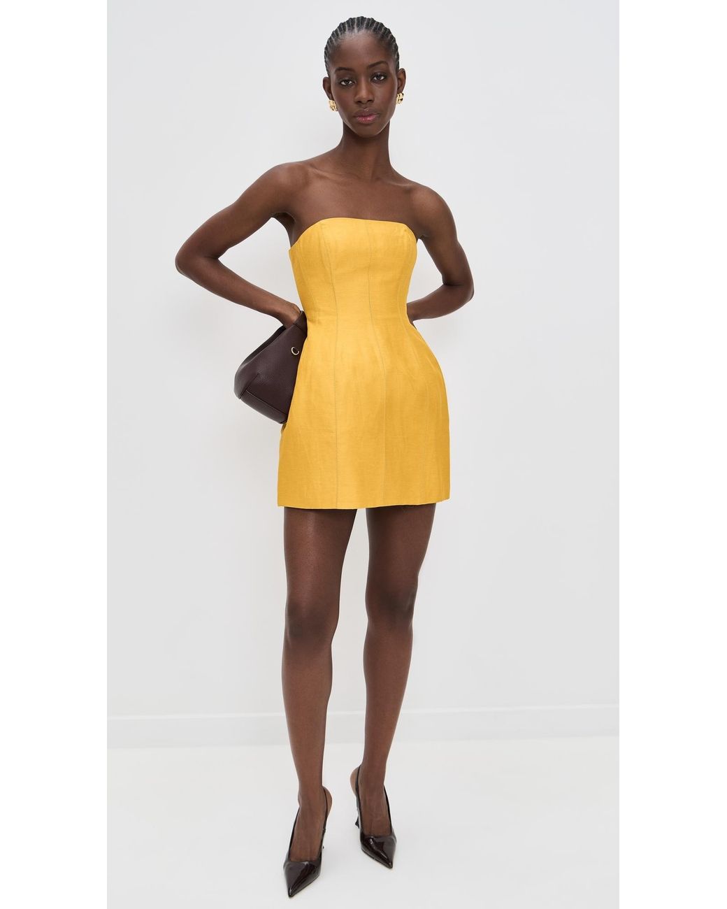 Aje. Baret Strapless Mini Dress in Orange | Lyst