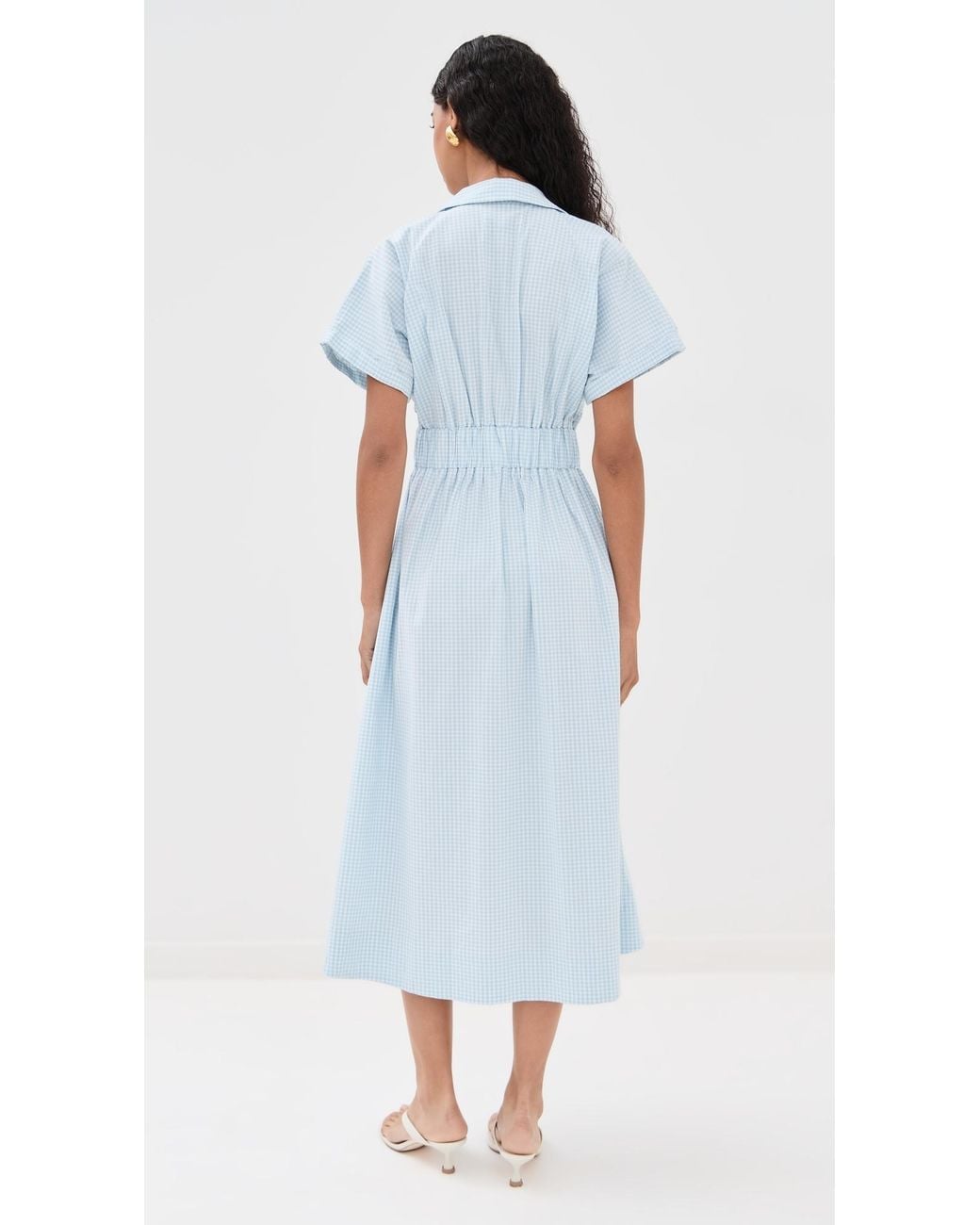 Le Bos Blue Roberta Button Down Dress