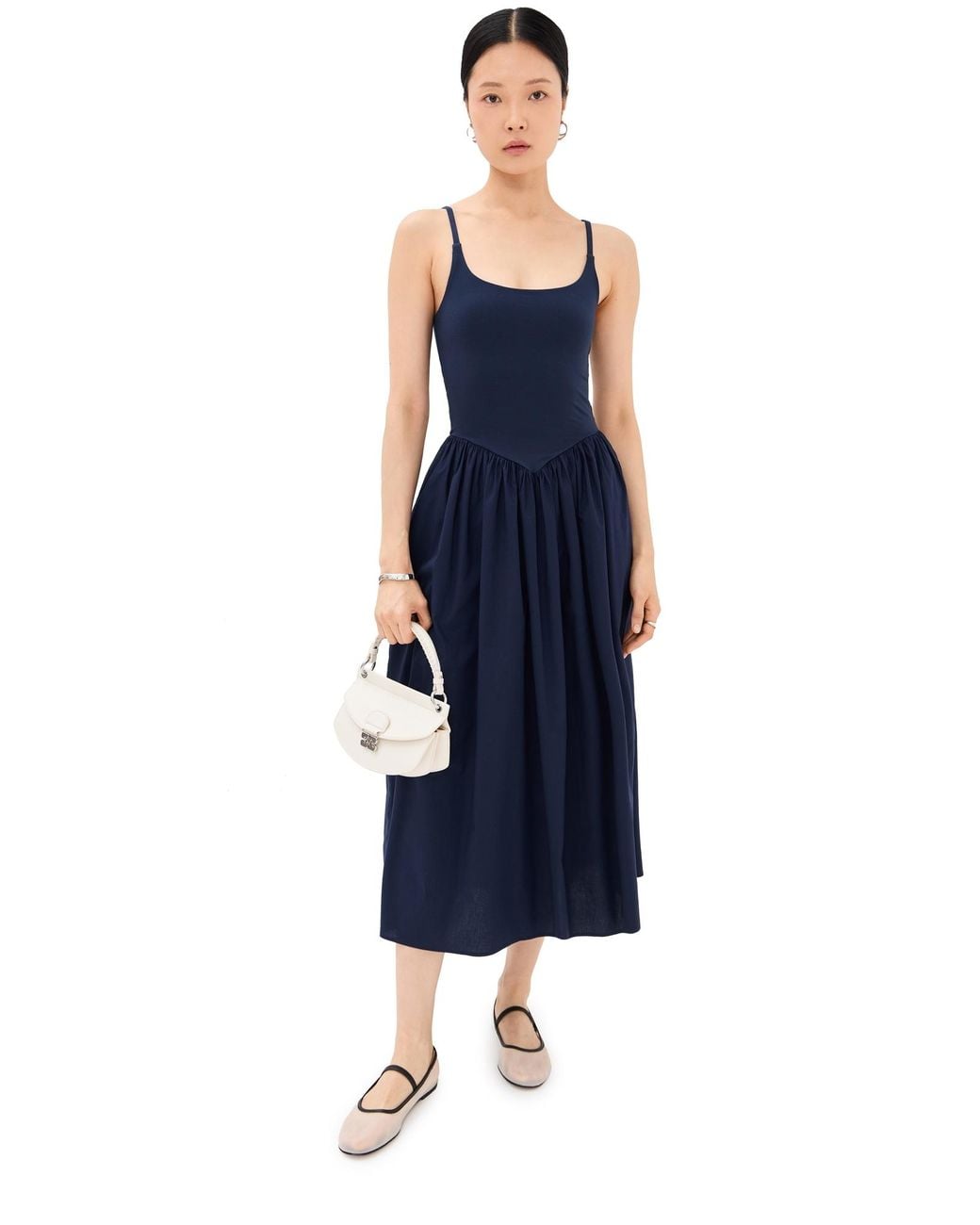 Le Bos Alix Mixed Fabric Tank Dress in Blue | Lyst